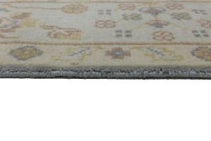 Gray Floral 8X10 Oushak Chobi Oriental Rug