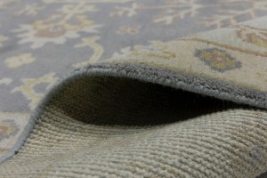 Gray Floral 8X10 Oushak Chobi Oriental Rug