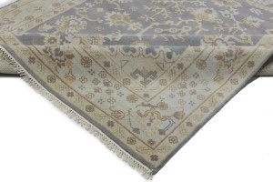 Gray Floral 8X10 Oushak Chobi Oriental Rug