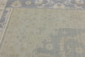 Gray Floral 8X10 Oushak Chobi Oriental Rug