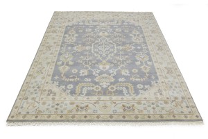 Gray Floral 8X10 Oushak Chobi Oriental Rug