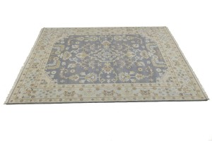 Gray Floral 8X10 Oushak Chobi Oriental Rug