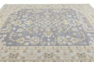 Gray Floral 8X10 Oushak Chobi Oriental Rug
