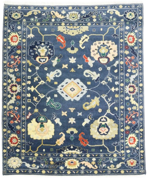 Blue-gray Floral 8X10 Chobi Oriental Rug