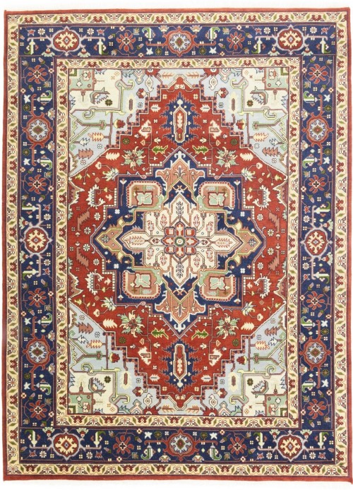 Rusty Red Geometric 9X12 Heriz Serapi Oriental Rug