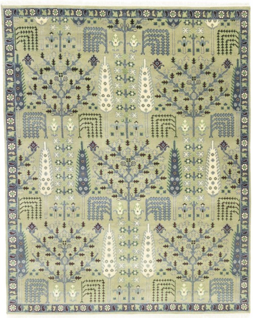 Beige Floral 8X10 Tree of Life Chobi Oriental Rug