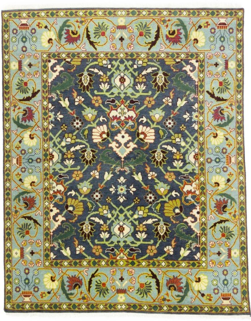 Dark Gray Floral 8X10 Indo-Mahal Oriental Rug