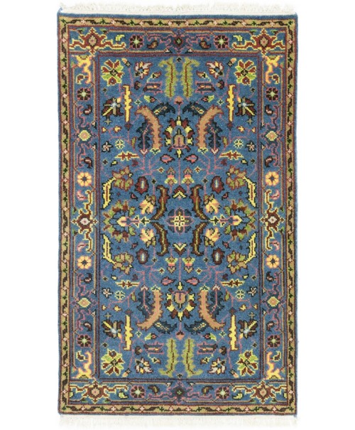 Blue Floral Tribal 3X5 Heriz Serapi Oriental Rug