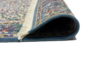 Cream & Blue Floral 4X6 Kirman Oriental Rug