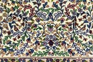 Cream & Blue Floral 4X6 Kirman Oriental Rug