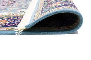 Blue & Navy Floral 4X6 Kirman Oriental Rug