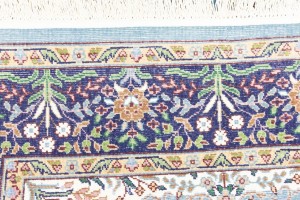Blue & Navy Floral 4X6 Kirman Oriental Rug