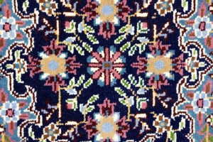 Blue & Navy Floral 4X6 Kirman Oriental Rug