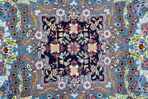 Blue & Navy Floral 4X6 Kirman Oriental Rug