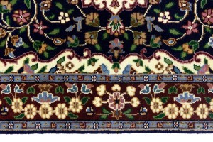 Navy & Maroon Floral 3X4 Kirman Oriental Rug