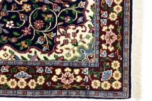 Navy & Maroon Floral 3X4 Kirman Oriental Rug