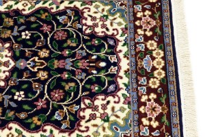 Navy & Maroon Floral 3X4 Kirman Oriental Rug