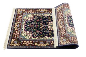 Navy & Maroon Floral 3X4 Kirman Oriental Rug