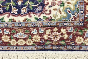 Navy & Maroon Floral 3X4 Kirman Oriental Rug