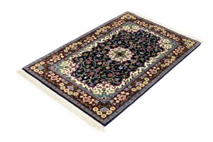 Navy & Maroon Floral 3X4 Kirman Oriental Rug