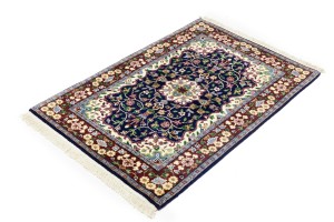 Navy & Maroon Floral 3X4 Kirman Oriental Rug