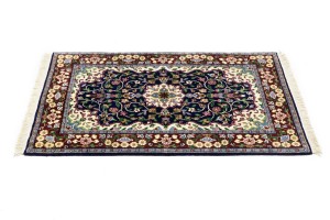 Navy & Maroon Floral 3X4 Kirman Oriental Rug