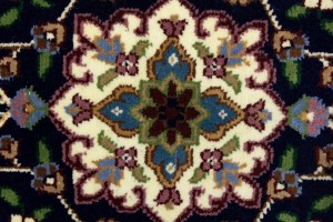 Navy & Maroon Floral 3X4 Kirman Oriental Rug