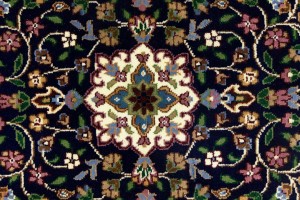 Navy & Maroon Floral 3X4 Kirman Oriental Rug
