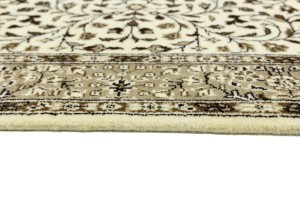 Cream Beige Floral 3X3 Kirman Oriental Square Rug