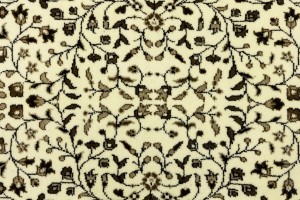 Cream Beige Floral 3X3 Kirman Oriental Square Rug
