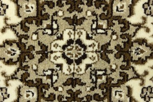 Cream Brown Floral 3X3 Kirman Oriental Square Rug