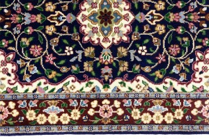 Navy & Maroon Floral 3X4 Kirman Oriental Rug