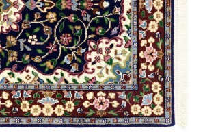 Navy & Maroon Floral 3X4 Kirman Oriental Rug