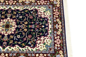 Navy & Maroon Floral 3X4 Kirman Oriental Rug