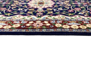 Navy & Maroon Floral 3X4 Kirman Oriental Rug