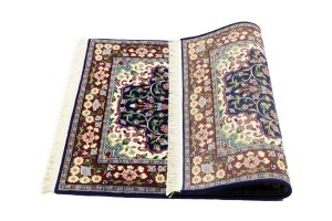 Navy & Maroon Floral 3X4 Kirman Oriental Rug