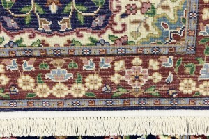 Navy & Maroon Floral 3X4 Kirman Oriental Rug