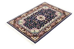 Navy & Maroon Floral 3X4 Kirman Oriental Rug