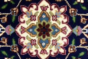 Navy & Maroon Floral 3X4 Kirman Oriental Rug