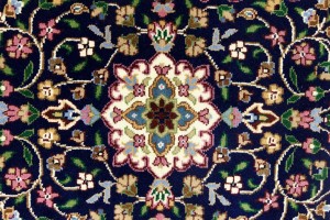 Navy & Maroon Floral 3X4 Kirman Oriental Rug