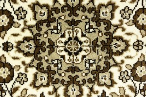 Cream Brown Floral 3X3 Kirman Oriental Square Rug