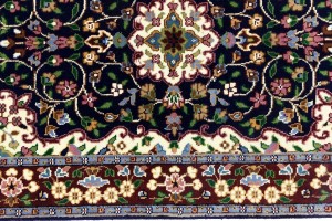 Navy & Maroon Floral 3X4 Kirman Oriental Rug