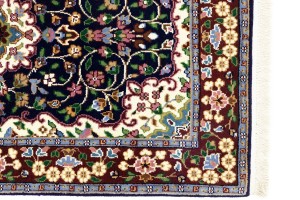 Navy & Maroon Floral 3X4 Kirman Oriental Rug