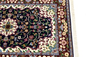 Navy & Maroon Floral 3X4 Kirman Oriental Rug