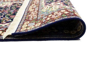 Navy & Maroon Floral 3X4 Kirman Oriental Rug