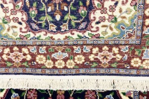 Navy & Maroon Floral 3X4 Kirman Oriental Rug