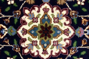 Navy & Maroon Floral 3X4 Kirman Oriental Rug