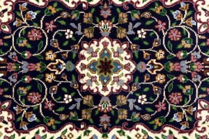 Navy & Maroon Floral 3X4 Kirman Oriental Rug
