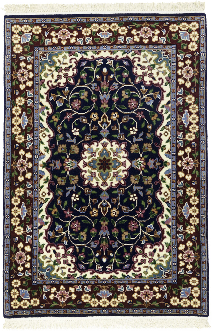 Magic Rugs Navy & Maroon Floral 3x4 Kirman Oriental Rug