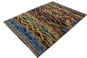 Multicolored Abstract Waves 6X8 Modern Rug